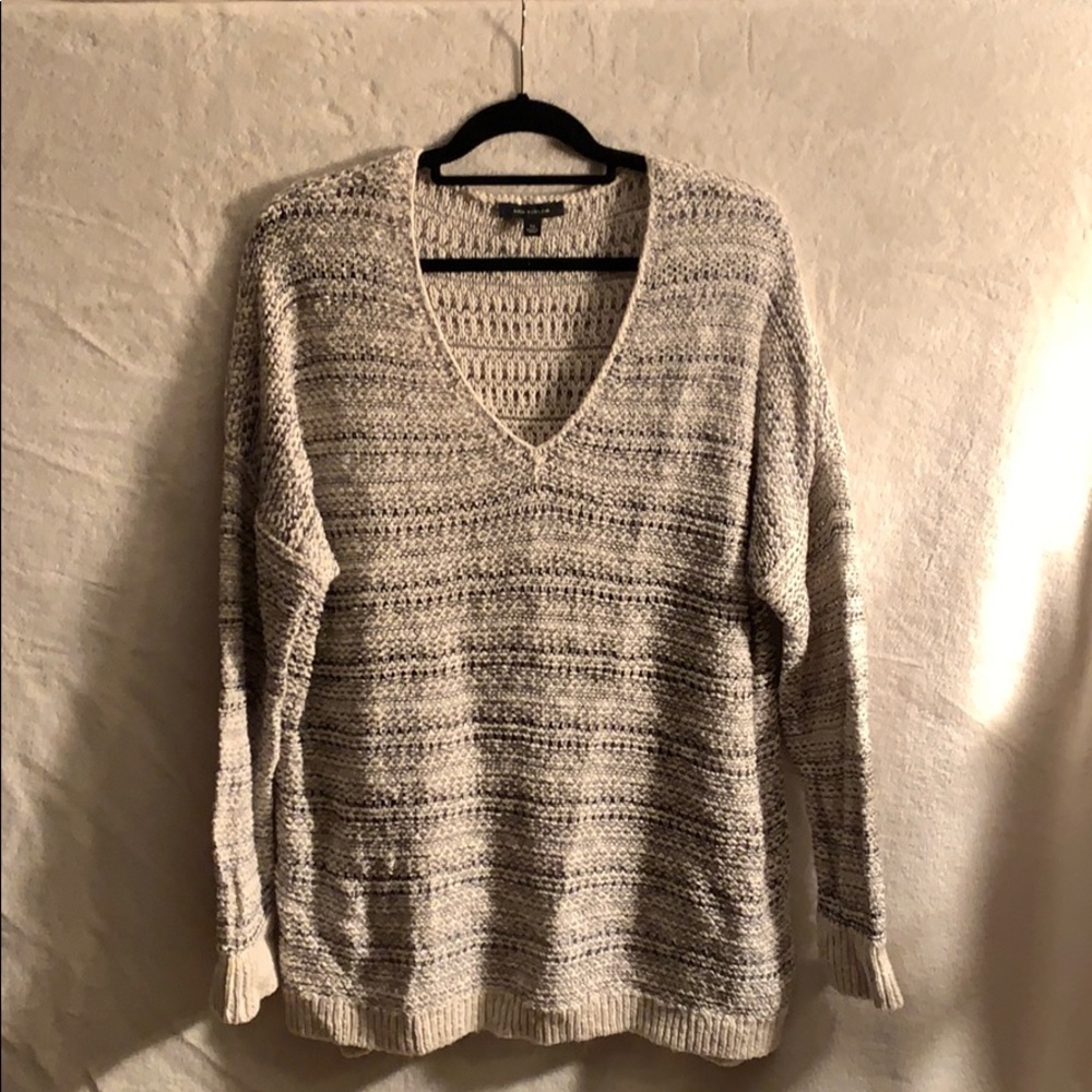 Black & Gray V-Neck Sweater